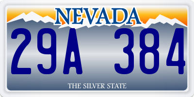 NV license plate 29A384