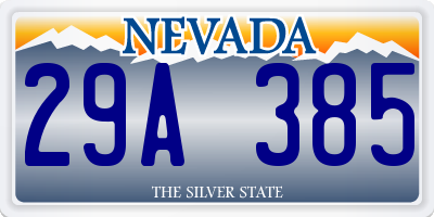 NV license plate 29A385