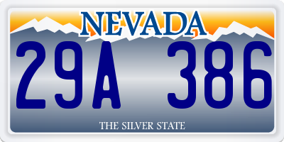 NV license plate 29A386