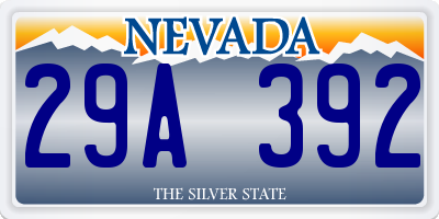NV license plate 29A392