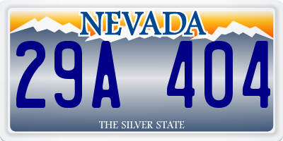 NV license plate 29A404