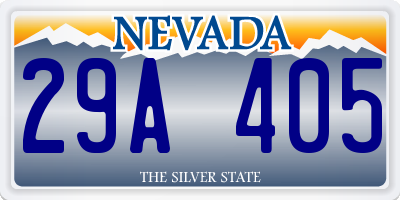 NV license plate 29A405