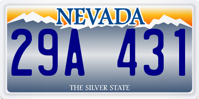 NV license plate 29A431