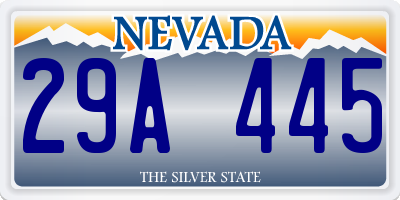 NV license plate 29A445