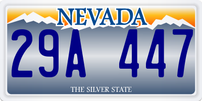 NV license plate 29A447