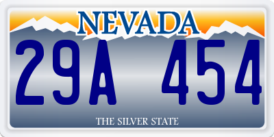 NV license plate 29A454