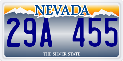 NV license plate 29A455