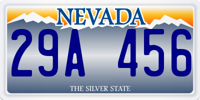 NV license plate 29A456