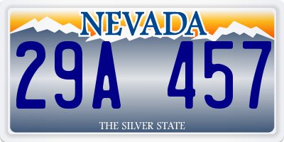NV license plate 29A457