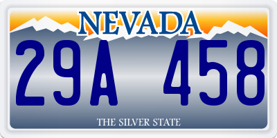 NV license plate 29A458