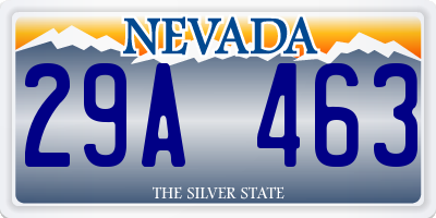 NV license plate 29A463