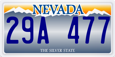 NV license plate 29A477
