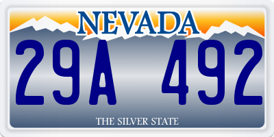 NV license plate 29A492