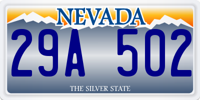 NV license plate 29A502