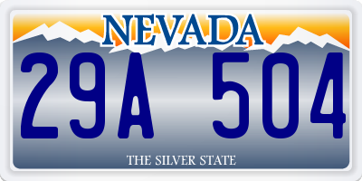 NV license plate 29A504
