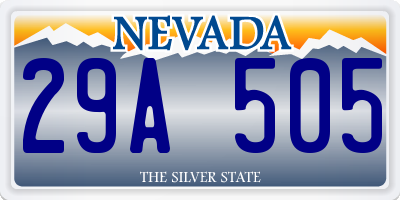 NV license plate 29A505