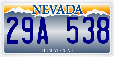 NV license plate 29A538