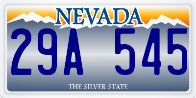 NV license plate 29A545