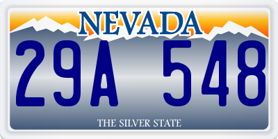 NV license plate 29A548