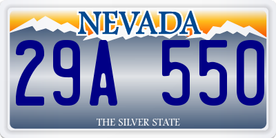 NV license plate 29A550