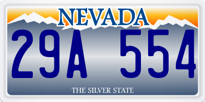 NV license plate 29A554