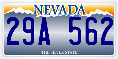 NV license plate 29A562