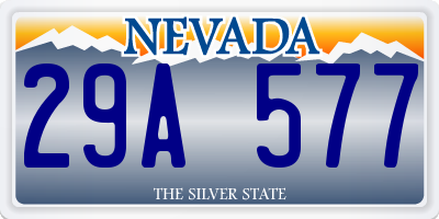 NV license plate 29A577