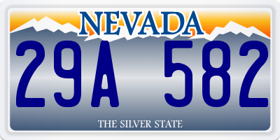 NV license plate 29A582