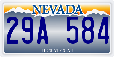 NV license plate 29A584