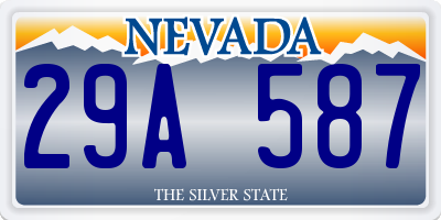NV license plate 29A587