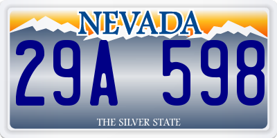 NV license plate 29A598