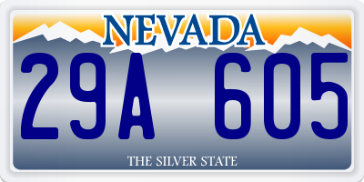 NV license plate 29A605