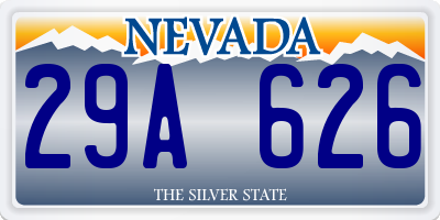 NV license plate 29A626
