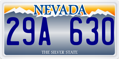 NV license plate 29A630