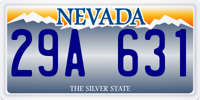 NV license plate 29A631