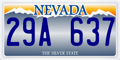 NV license plate 29A637