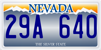 NV license plate 29A640