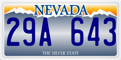 NV license plate 29A643