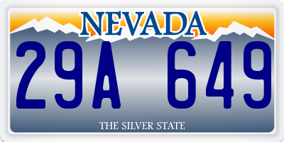 NV license plate 29A649