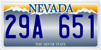 NV license plate 29A651