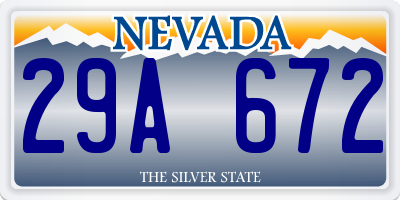NV license plate 29A672