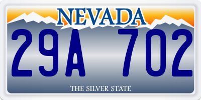 NV license plate 29A702