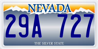 NV license plate 29A727
