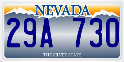 NV license plate 29A730