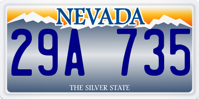 NV license plate 29A735