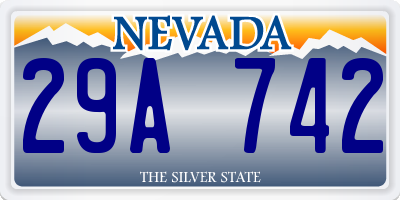 NV license plate 29A742