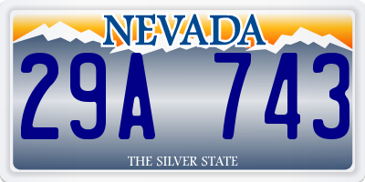 NV license plate 29A743