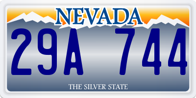 NV license plate 29A744