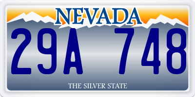 NV license plate 29A748
