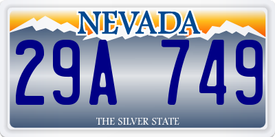 NV license plate 29A749